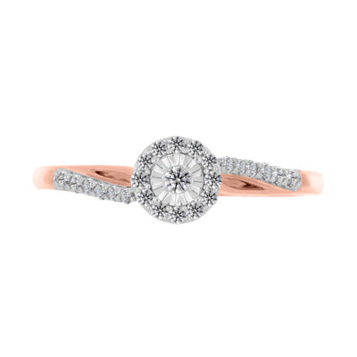 Anillo Solitario de Diamante en Oro Rosa 14K (.20Q)