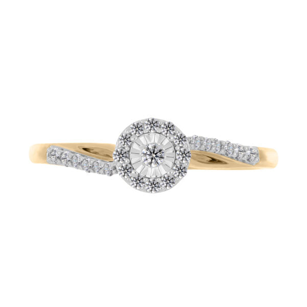 Anillo Solitario de Diamante en Oro Amarillo 14K (.20Q)