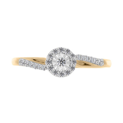 Anillo Solitario de Diamante en Oro Amarillo 14K (.20Q)