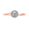 Anillo de Diamantes en Oro Rosa 14K (.10Q)