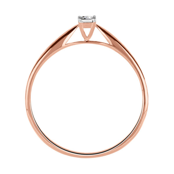 Anillo Solitario de Diamantes en Oro Rosa 14K (.06Q)