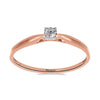 Anillo Solitario de Diamantes en Oro Rosa 14K (.06Q)