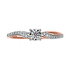 Anillo Solitario Ilusión Diamante Oro Rosa/Blanco 14K (.27Q)