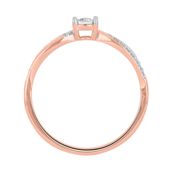 Anillo Solitario Ilusión Diamante Oro Rosa/Blanco 14K (.27Q)