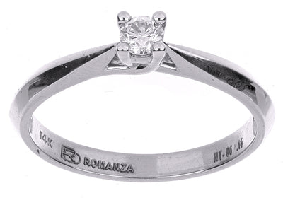 Anillo Solitario de Diamante en Oro Blanco 14K (.15Q)