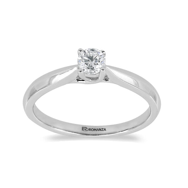 Anillo Solitario de Diamante en Oro Blanco 14K (.30Q Totales)