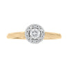 Anillo Solitario Oro Amarillo 14K Central (.25Q) y Rod. (.12Q)