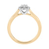 Anillo Solitario Oro Amarillo 14K Central (.25Q) y Rod. (.12Q)