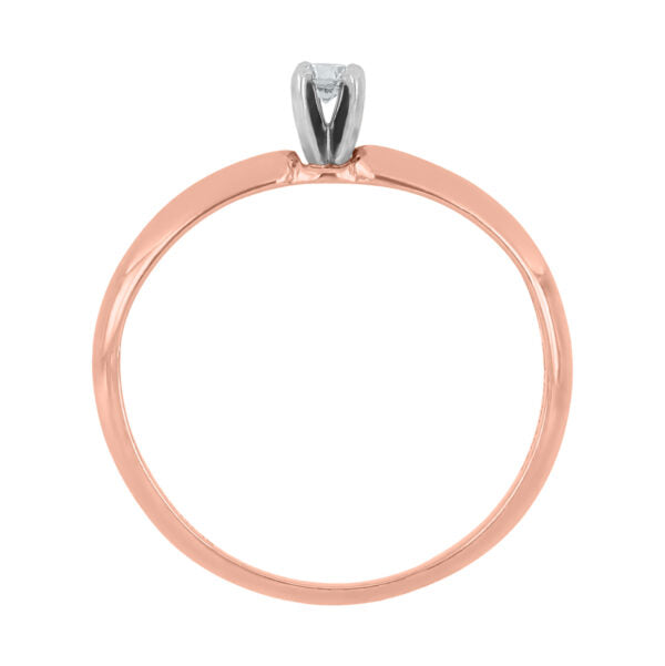 Anillo Solitario de Diamante en Oro Rosa 14K (.06Q)