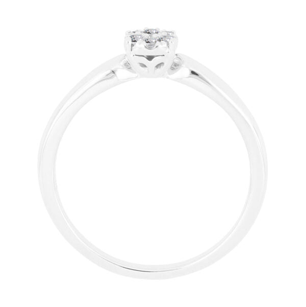 Anillo Solitario de Diamantes en Oro Blanco 14K (.15Q)