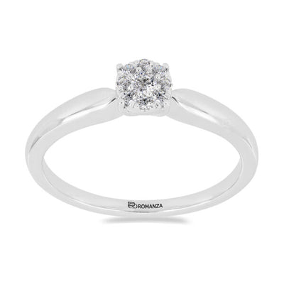 Anillo Solitario de Diamantes en Oro Blanco 14K (.15Q)
