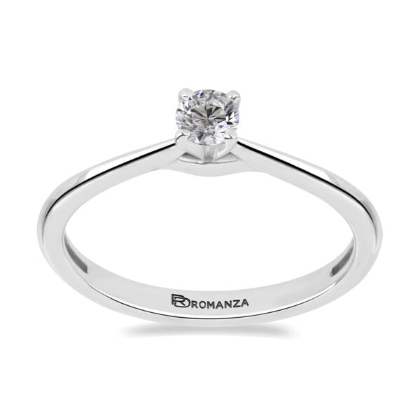 Anillo Solitario de Diamante en Oro Blanco 14K (.27Q)