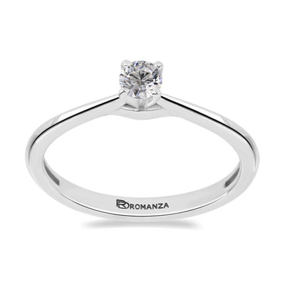 Anillo Solitario de Diamante en Oro Blanco 14K (.27Q)