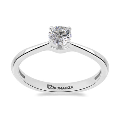 Anillo Solitario de Diamante en Oro Blanco 14K (.40Q Totales)