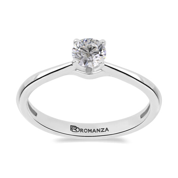 Anillo Solitario de Diamante en Oro Blanco 14K (.40Q Totales)