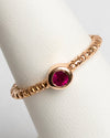Anillo en oro rosa de 14K con 0.20Q de rubi natural