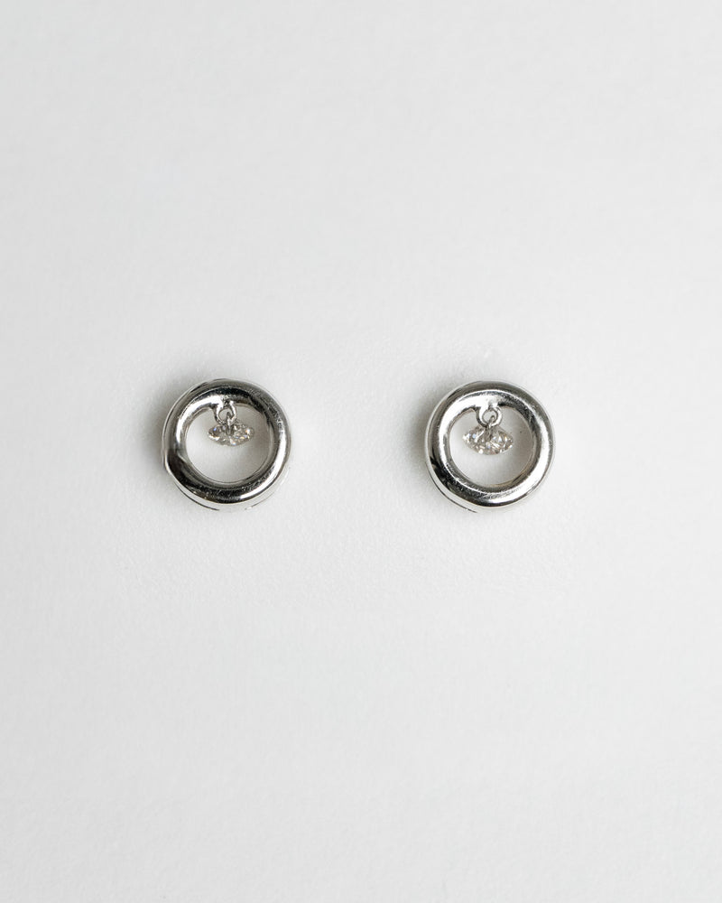 Arete para dama con Diamante con montadura de 0.17Q en oro blanco de 14K