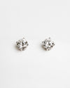 Aretes con diamante con montadura de 2.0Q en oro blanco de 14K Lab Grown