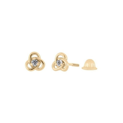 Aretes Con 0.05 Quilates De Diamante En Oro Amarillo De 14k
