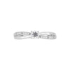 Anillo Solitario Con 0.10q De Diamante En Oro Blanco De 14k