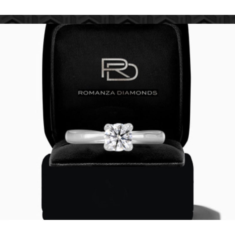 Anillo Solitario Con 0.17q De Diamante En Oro Rosa De 14k