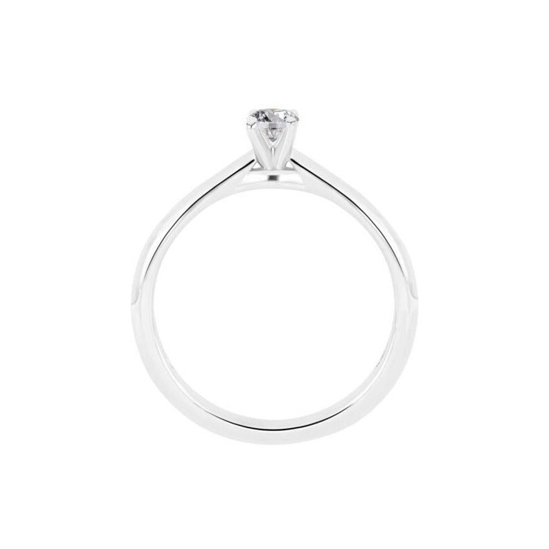 Anillo Solitario Con 0.20q De Diamante En Oro Blanco De 14k