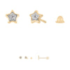 Aretes Con 0.02q De Diamante En Oro Amarillo Y Blanco De 14k