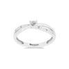 Anillo Solitario Con 0.10q De Diamante En Oro Blanco De 14k