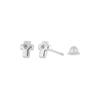 Aretes Con 0.02 Quilates De Diamante En Oro Blanco De 14k