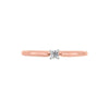 Anillo Solitario Con 0.06q De Diamante En Oro Rosa De 14k