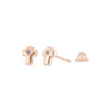 Aretes Con 0.02 Quilates De Diamante En Oro Rosa De 14k