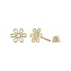 Aretes Con 0.02 Quilates De Diamante En Oro Amarillo De 14k