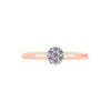 Anillo Solitario Con 0.17q De Diamante En Oro Rosa De 14k