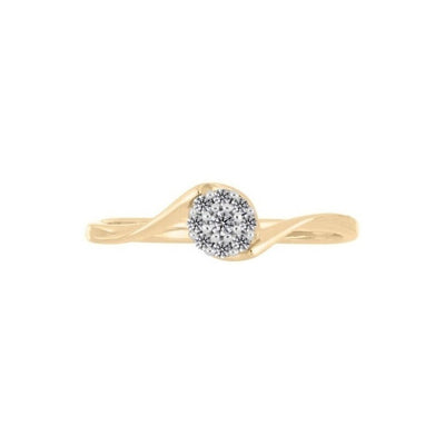 Solitario Con 0.10q De Diamante En Oro Amarillo De 14k