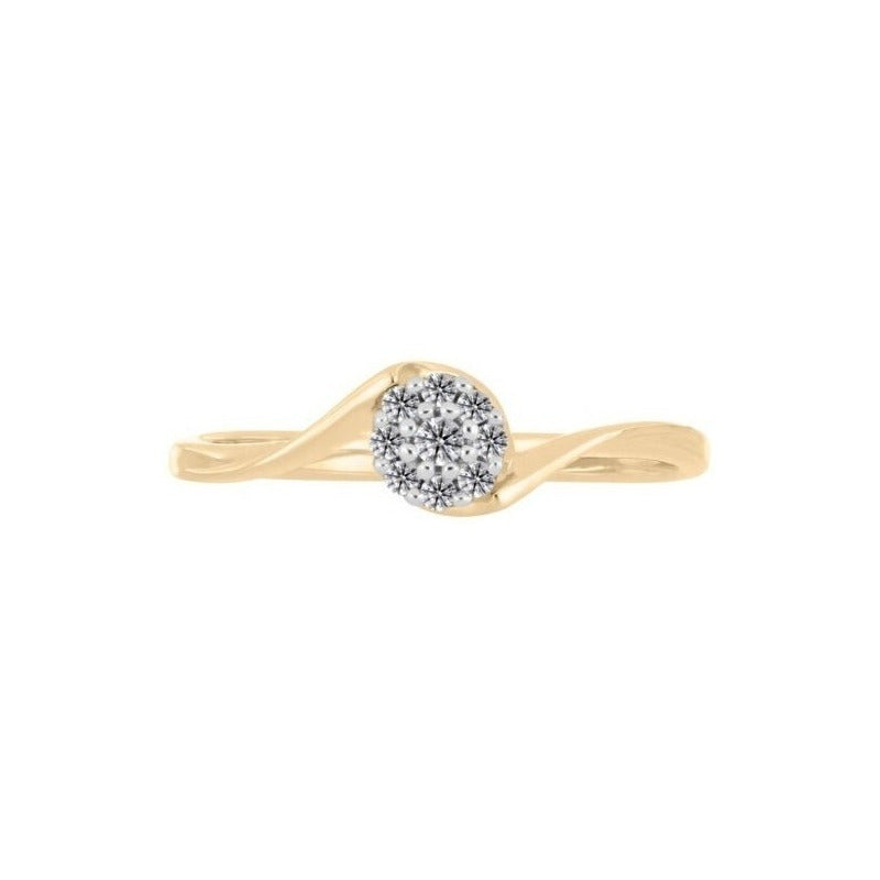 Solitario Con 0.10q De Diamante En Oro Amarillo De 14k