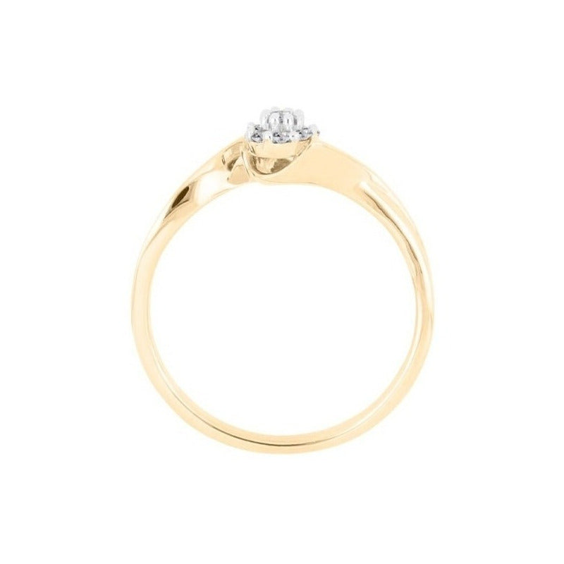 Solitario Con 0.10q De Diamante En Oro Amarillo De 14k