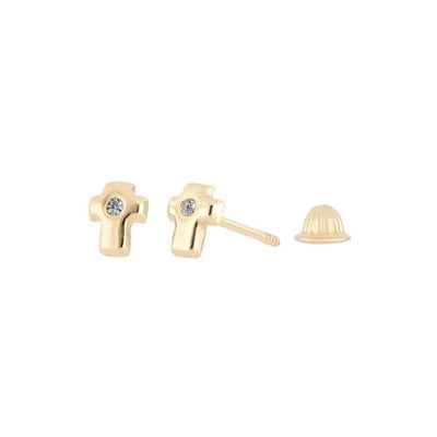 Aretes Con 0.02 Quilates De Diamante En Oro Amarillo De 14k