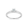 Anillo Solitario Con 0.15q De Diamante En Oro Blanco De 14k