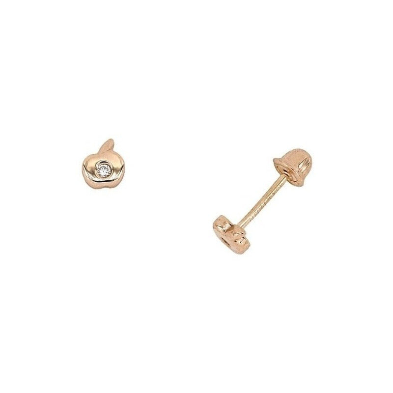 Aretes Con 0.02 Quilates De Diamante En Oro Rosa De 14k