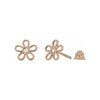 Aretes Con 0.02 Quilates De Diamante En Oro Rosa De 14k