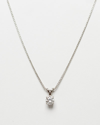 Dije con Diamante Lab Grown 0.25Q y Cadena en Oro Blanco 14K