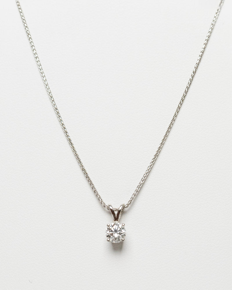 Dije con Diamante Lab Grown 0.25Q y Cadena en Oro Blanco 14K