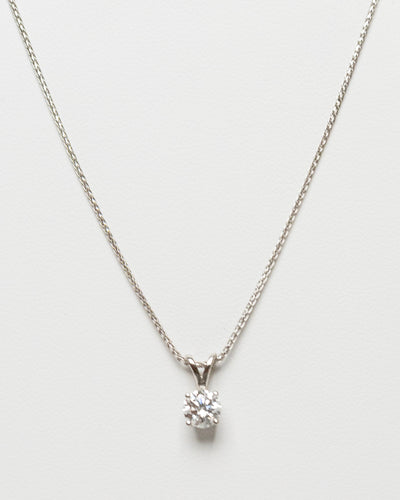 Dije con Diamante Lab Grown 0.35Q y Cadena en Oro Blanco 14K