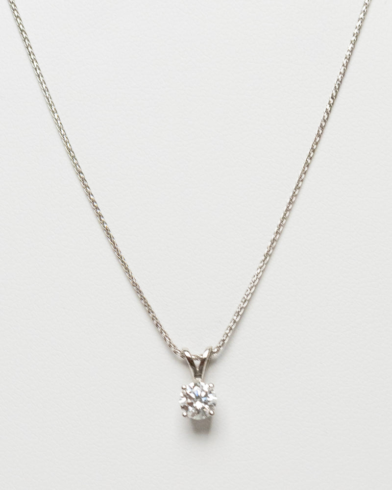 Dije con Diamante Lab Grown 0.35Q y Cadena en Oro Blanco 14K