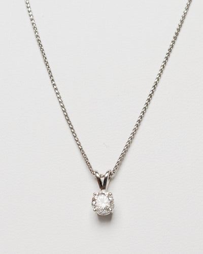 Dije con Diamante Lab Grown 0.45Q y Cadena en Oro Blanco 14K