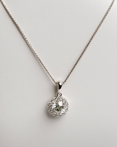 Dije con Diamante Lab Grown 1.00Q y Cadena en Oro Blanco 14K